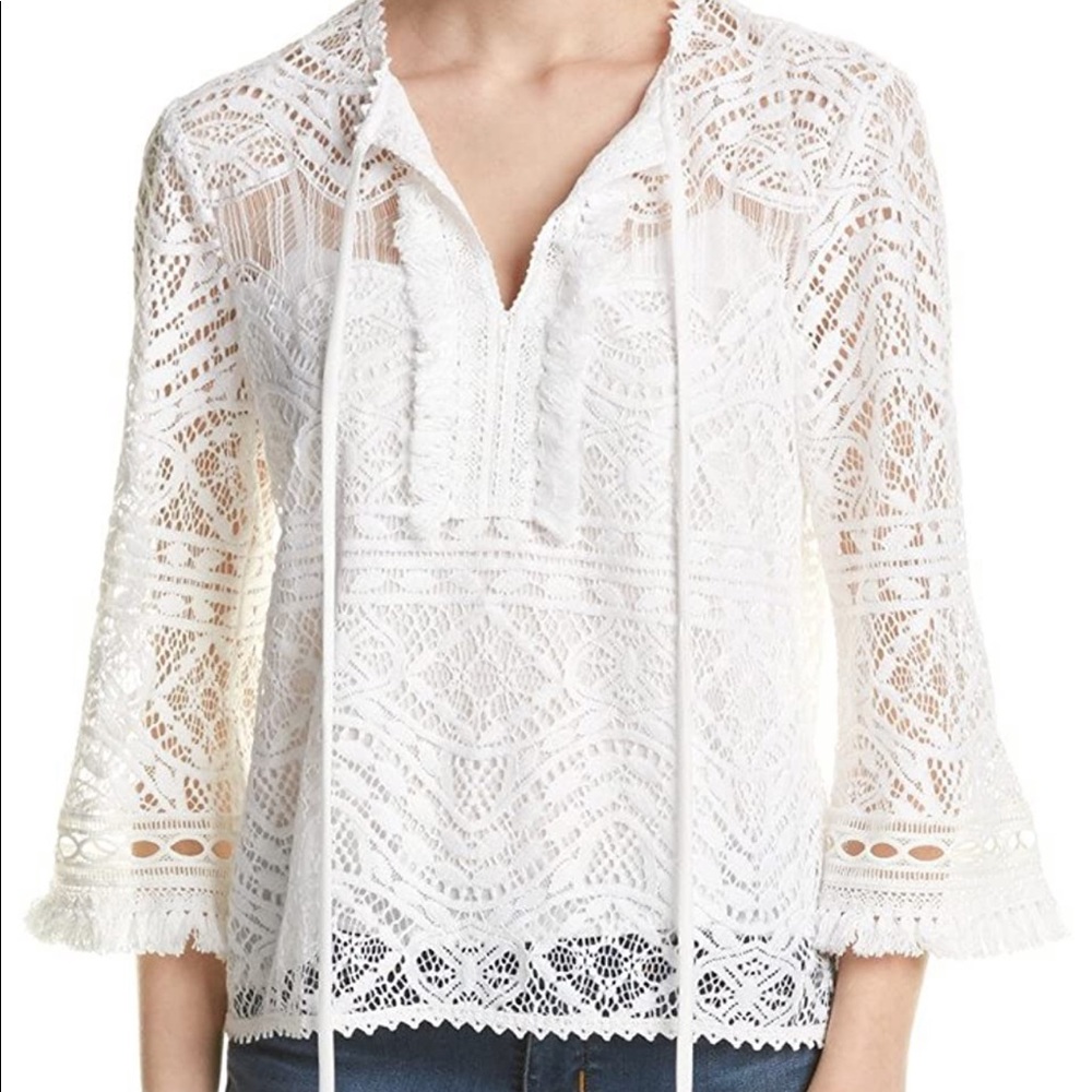 Nanette Lepore White Lace Blouse